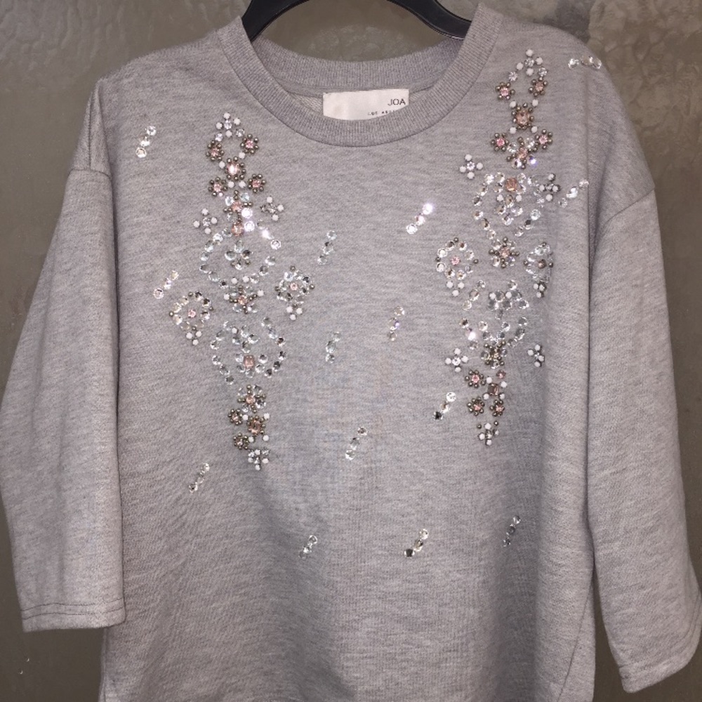 JOA Embellished Sweatshirt Top